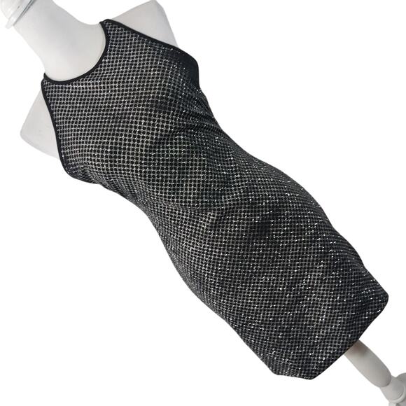 NWOT! B. SMART! SEXY MINI! BLACK & METALLIC SILVER ULTRA STRETCH DRESS! SZ S - Picture 1 of 7